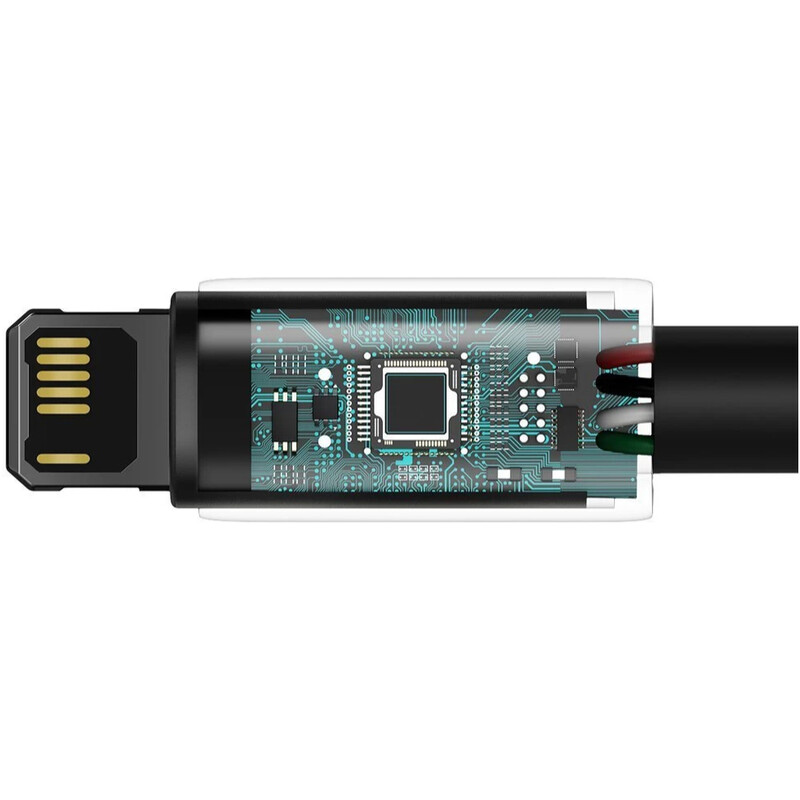 Кабель Baseus Tungsten Gold Fast Charging USB Type-A - Lightning (M/M), 2.4A, 1 м, Black (CALWJ-01)