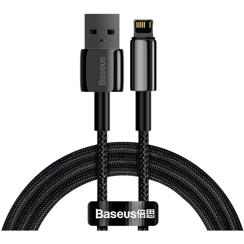 Кабель Baseus Tungsten Gold Fast Charging USB Type-A - Lightning (M/M), 2.4A, 1 м, Black (CALWJ-01)