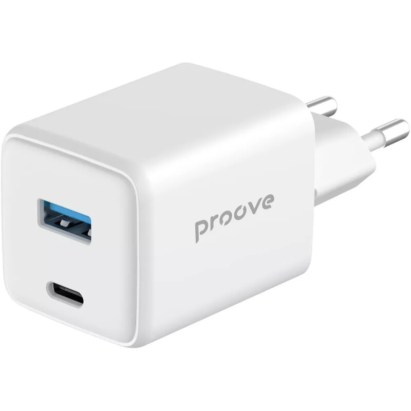 Сетевое зарядное устройство Proove Pocket GaN (1USB-C, 1USB) 45W White (WCPG45110002)