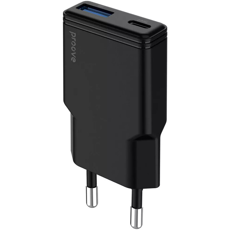 Сетевое зарядное устройство Proove Slender (1USB-C, 1USB) 30W Black (WCSL30110001)