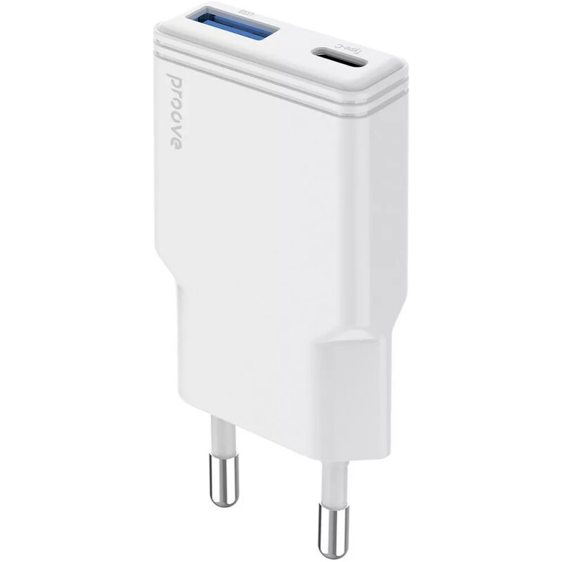 Сетевое зарядное устройство Proove Slender (1USB-C, 1USB) 30W White (WCSL30110002)