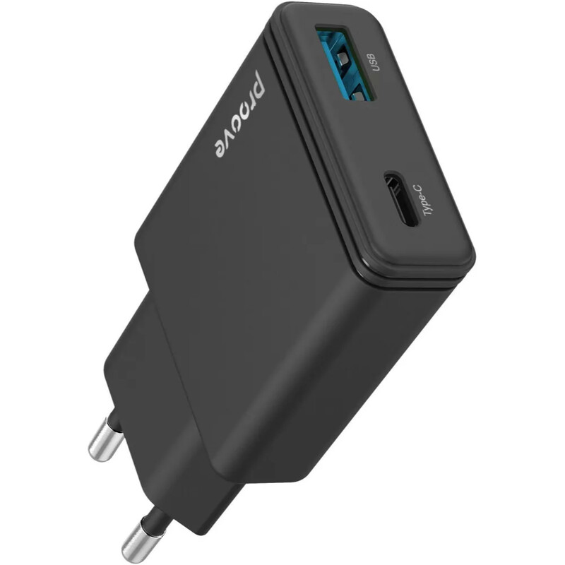Сетевое зарядное устройство Proove Slender (1USB-C, 1USB) 45W Black (WCSL45110001)