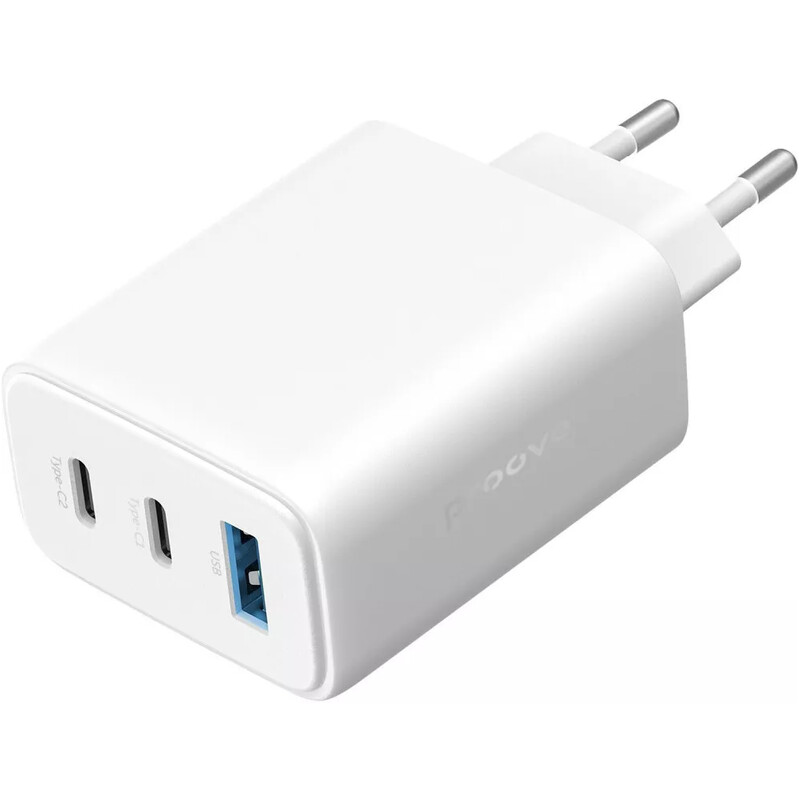 Мережевий зарядний пристрій Proove Silicone Power 2 (2xUSB-C, 1USB) 67W White (WCSP26120002)
