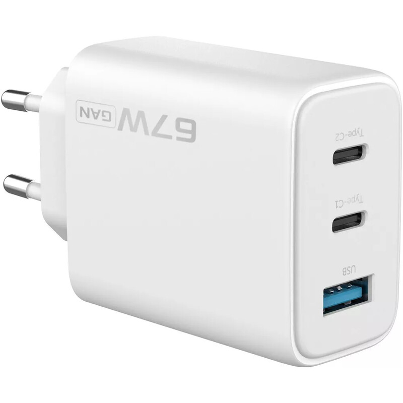 Мережевий зарядний пристрій Proove Silicone Power 2 (2xUSB-C, 1USB) 67W White (WCSP26120002)