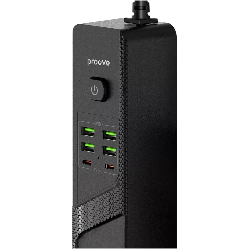 Фильтр питания Proove Power Socket P-04 4 розетки, 4USB + 2USB-C (2500W), 2 м, Black (PSP442420001)