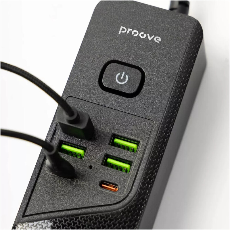 Фильтр питания Proove Power Socket P-04 4 розетки, 4USB + 2USB-C (2500W), 2 м, Black (PSP442420001)