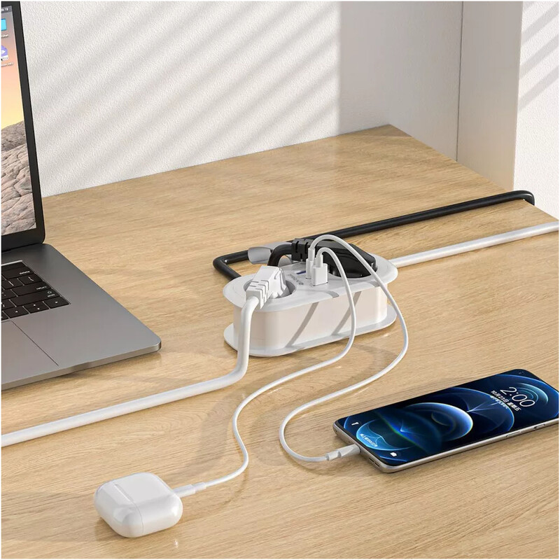 Фильтр питания Proove Supercoil (2 розетки, 2USB + 1USB-C) 20W, 1,5 м, White (PSPS25002102)