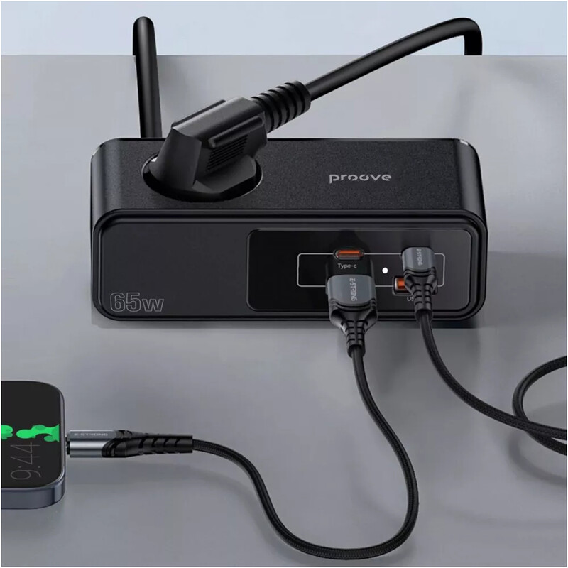 Фильтр питания Proove Homester Pro 1 розетка, 2USB + 2USB-C (65W), 1,5 м, Black (PSHP25002201)