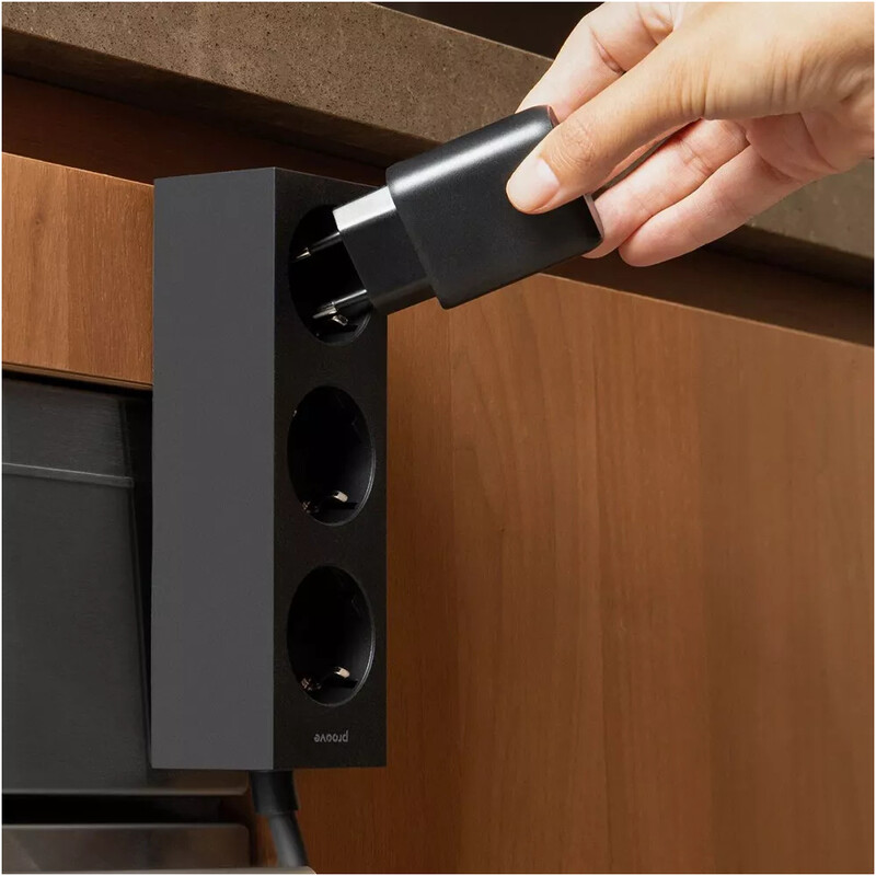 Фильтр питания Proove Magnet Strip 3 розетки, 3680W, 1,6 м, Black (PSMS25000001)