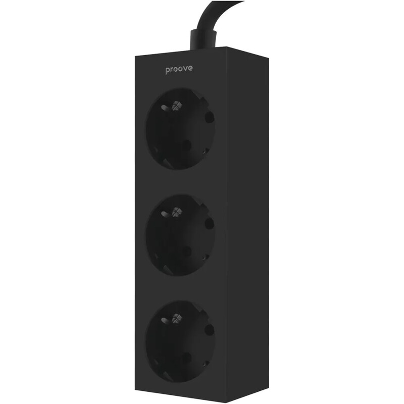 Фильтр питания Proove Magnet Strip 3 розетки, 3680W, 1,6 м, Black (PSMS25000001)