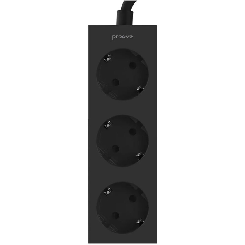 Фильтр питания Proove Magnet Strip 3 розетки, 3680W, 1,6 м, Black (PSMS25000001)