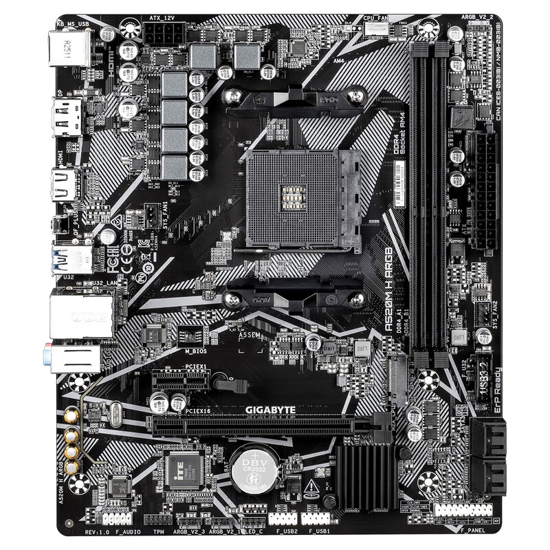 Материнська плата Gigabyte A520M H ARGB Socket AM4