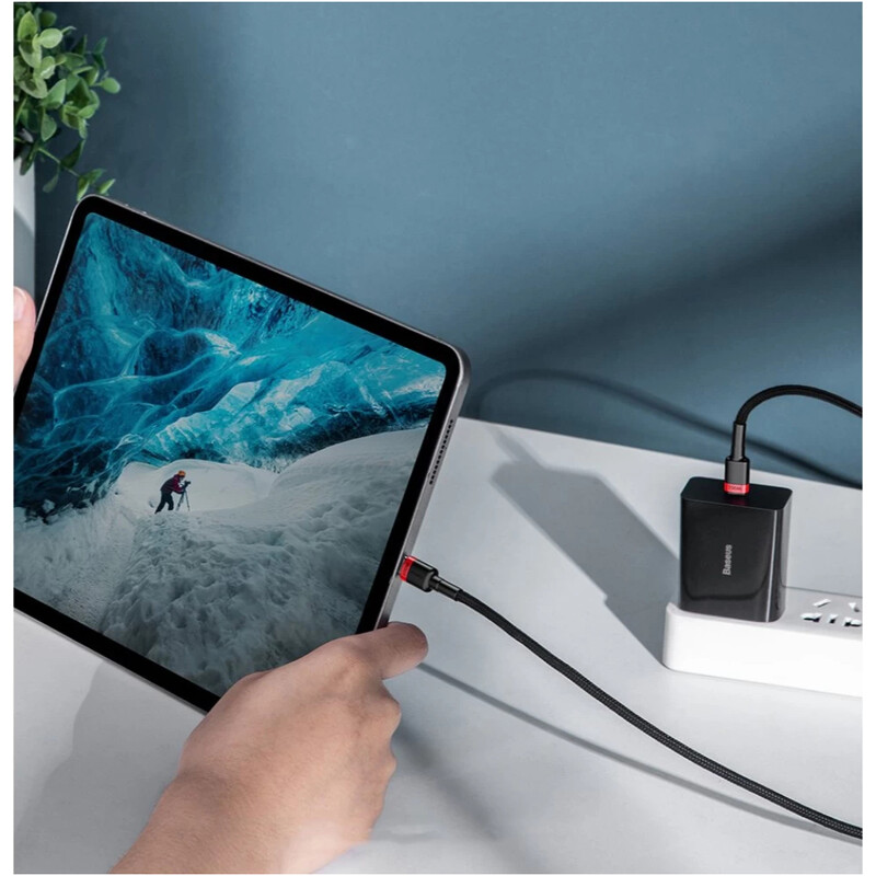 Кабель Baseus Cafule Flash Charging USB Type-C - USB Type-C (M/M), PD 2.0, 100W, 2 м, Grey/Black (CATKLF-ALG1)