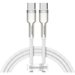 Кабель Baseus Cafule Metal USB Type-C - USB Type-C (M/M), 100W, 1 м, White (CATJK-C02)
