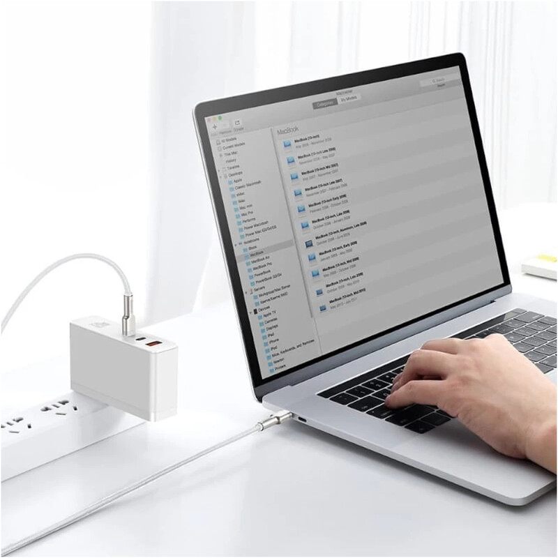 Кабель Baseus Cafule Metal USB Type-C - USB Type-C (M/M), 100W, 1 м, White (CATJK-C02)