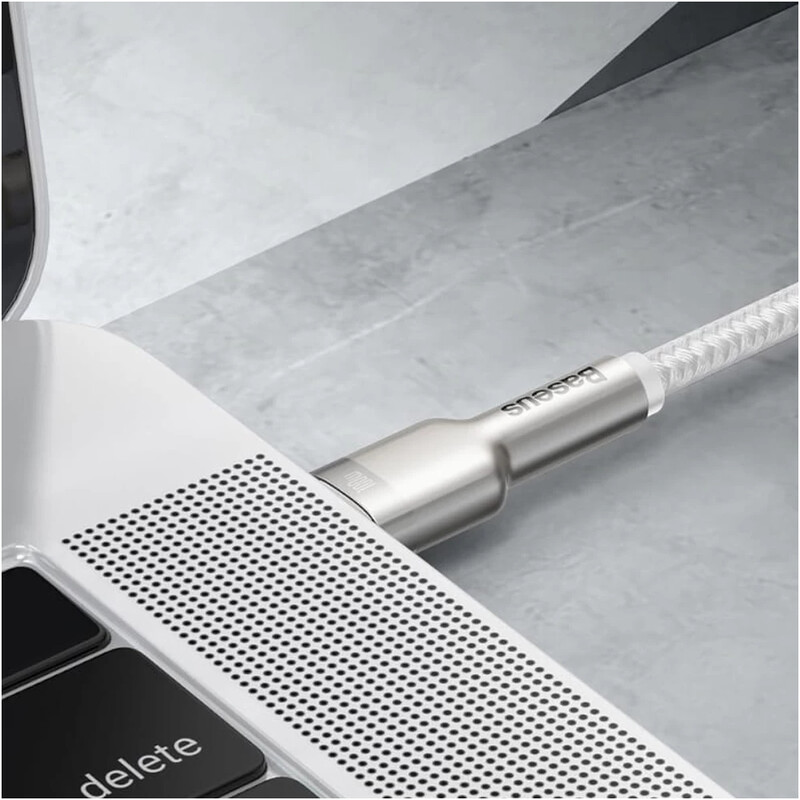 Кабель Baseus Cafule Metal USB Type-C - USB Type-C (M/M), 100W, 1 м, White (CATJK-C02)