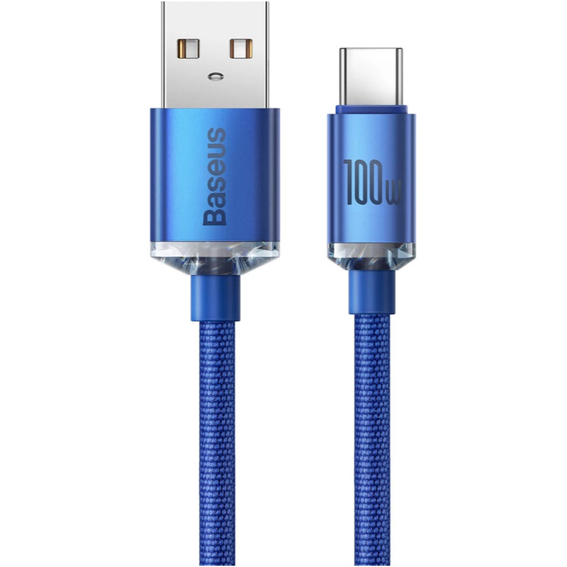 Кабель Baseus Crystal Shine Series Fast Charging USB Type-A - USB Type-C (M/M), 100W, 1.2 м, Blue (CAJY000403)