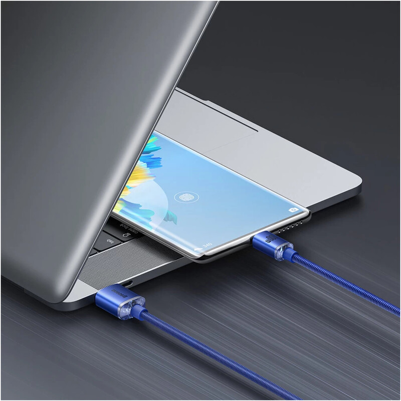 Кабель Baseus Crystal Shine Series Fast Charging USB Type-A - USB Type-C (M/M), 100W, 1.2 м, Blue (CAJY000403)