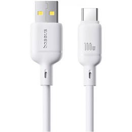 Кабель Baseus Silky Series Fast Charging USB Type-A - USB Type-C (M/M), 100W, 1 м, White (P10377703213-00)