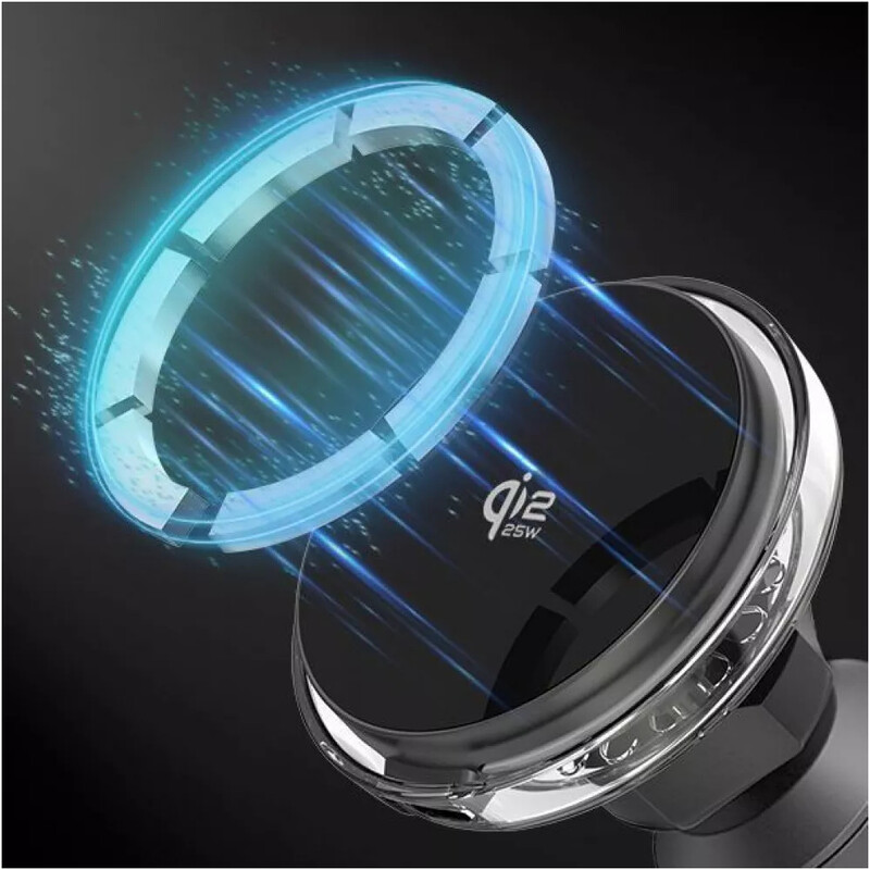 Держатель автомобильный+беспроводное ЗУ Proove Light Crystal Qi2.2 25W Gray (WHLC25002003)