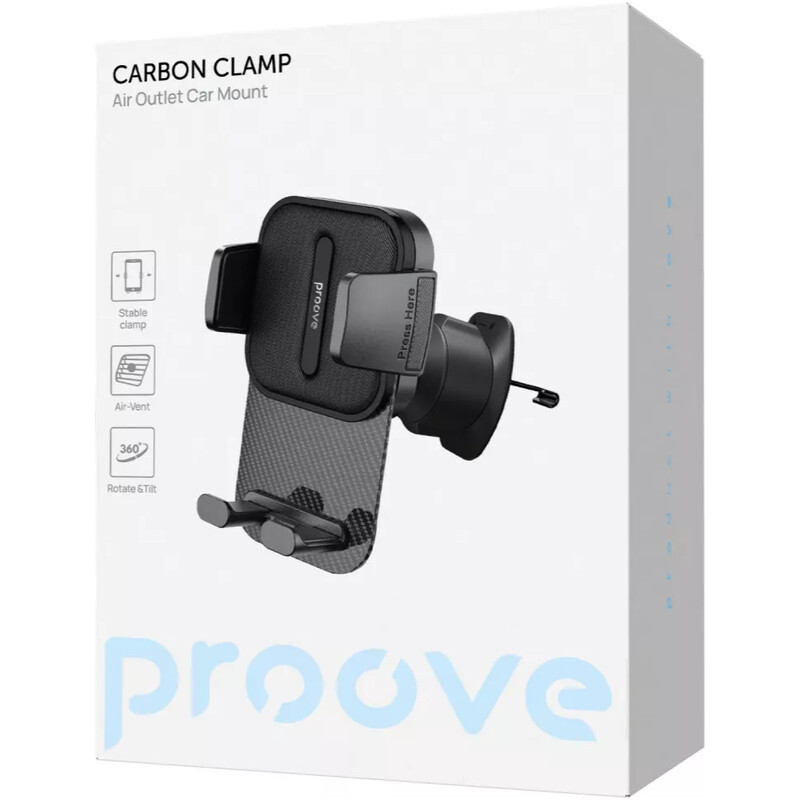 Тримач автомобільний Proove Carbon Clamp Air Outlet Car Mount Black (CHCNA0000001)