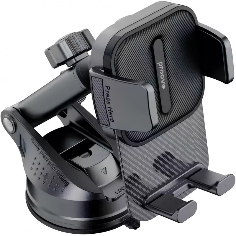 Тримач автомобільний Proove Carbon Clamp Suction Type Car Mount Black (CHCNS0000001)