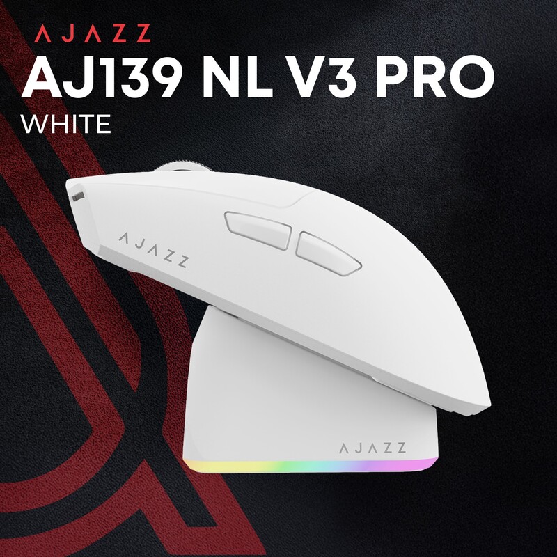 Миша бездротова Ajazz AJ139 Near Link V3 Pro+ White (AJ139-NL-V3-PRO-W)