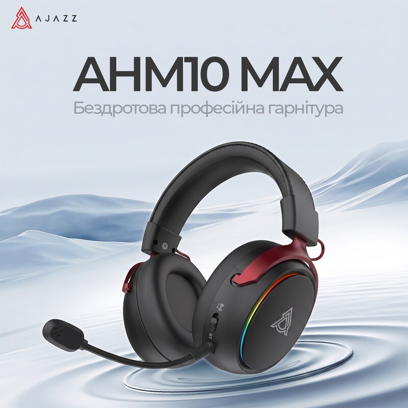 Bluetooth-гарнітура Ajazz AHM10 Max Black (AHM10-MAX-B)
