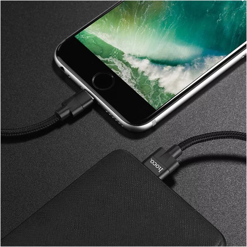 Кабель Hoco U55 Outstanding USB - Lightning, 1.2 м, Black (22084)