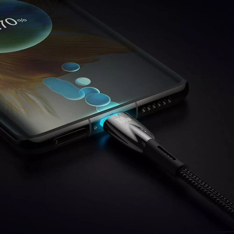 Кабель Baseus Glimmer Series Fast Charging USB Type-C - USB Type-C (M/M), 100W, 1 м, Black (CADH000701)