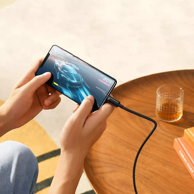 Кабель Baseus Tungsten Gold Fast Charging USB Type-C - USB Type-C (M/M), 240W, 1 м, Black (CAWJ040001)