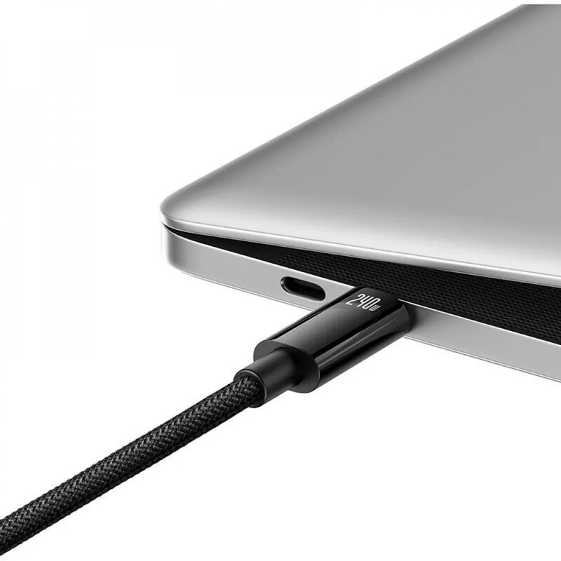 Кабель Baseus Tungsten Gold Fast Charging USB Type-C - USB Type-C (M/M), 240W, 1 м, Black (CAWJ040001)