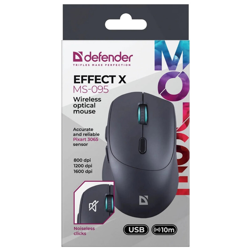 Миша бездротова Defender Effect X MS-095 Black (52095)
