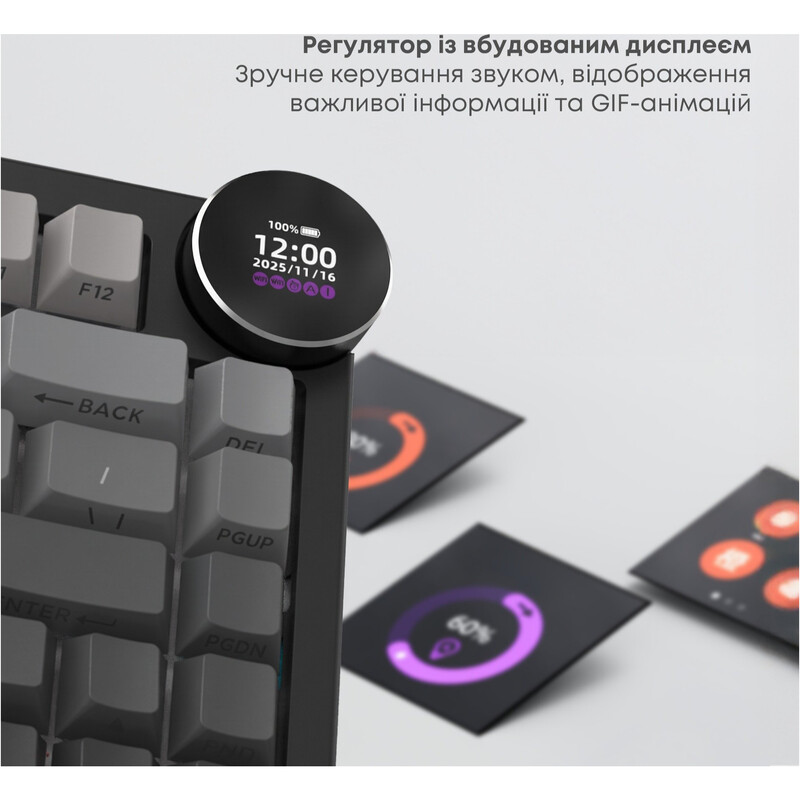 Клавиатура беспроводная Ajazz AK820 V2 White Peach Switch Black/Gray (AK820-V2-WP-S-BG)
