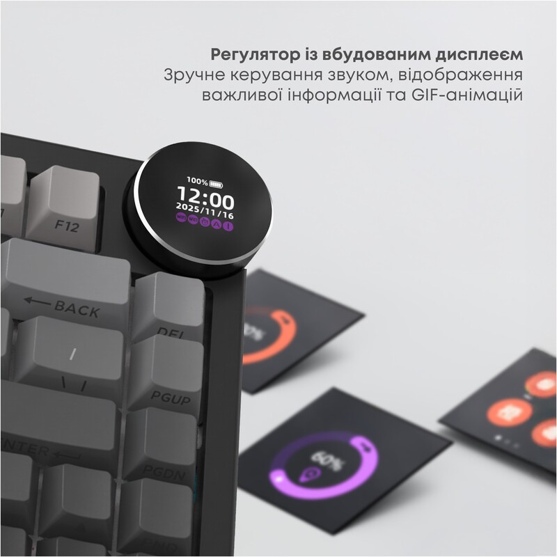 Клавиатура беспроводная Ajazz AK820 V2 White Peach Switch White (AK820-V2-WP-S-W)