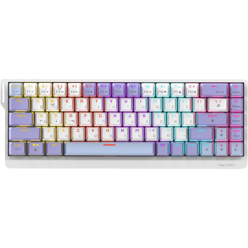 Клавіатура Ajazz NK68 V2 Red Switch Purple/White (NK68-V2-R-PWB)