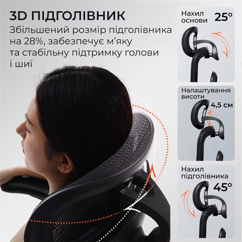 Крісло офісне Sihoo Doro C300 Lite V2 Black (C300-LITE-V2-B101)