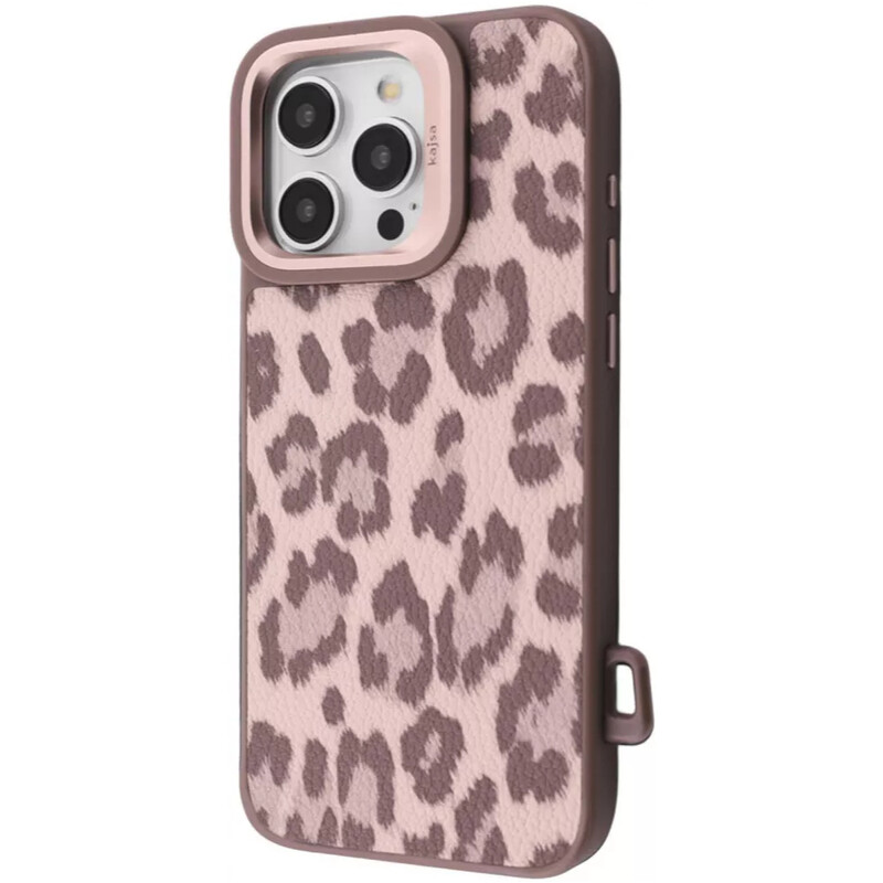 Чохол-накладка Kajsa Leopard Pattern with Magnetic Ring для iPhone 16 Pro Desert Titanium