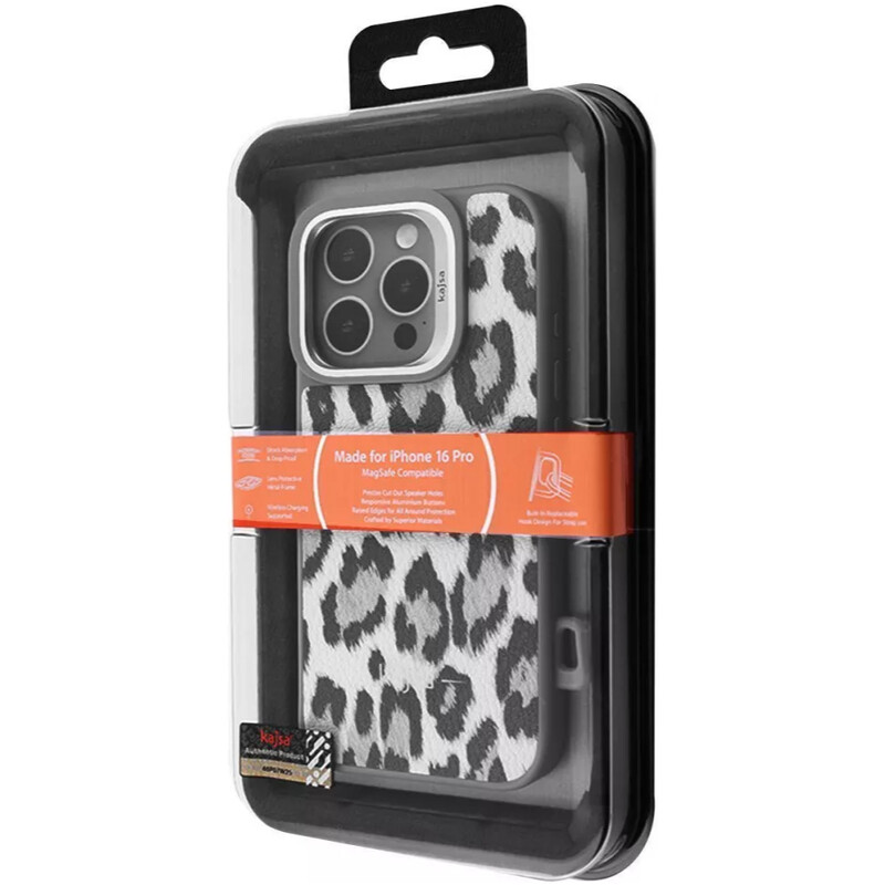 Чохол-накладка Kajsa Leopard Pattern with Magnetic Ring для iPhone 16 Pro Desert Titanium