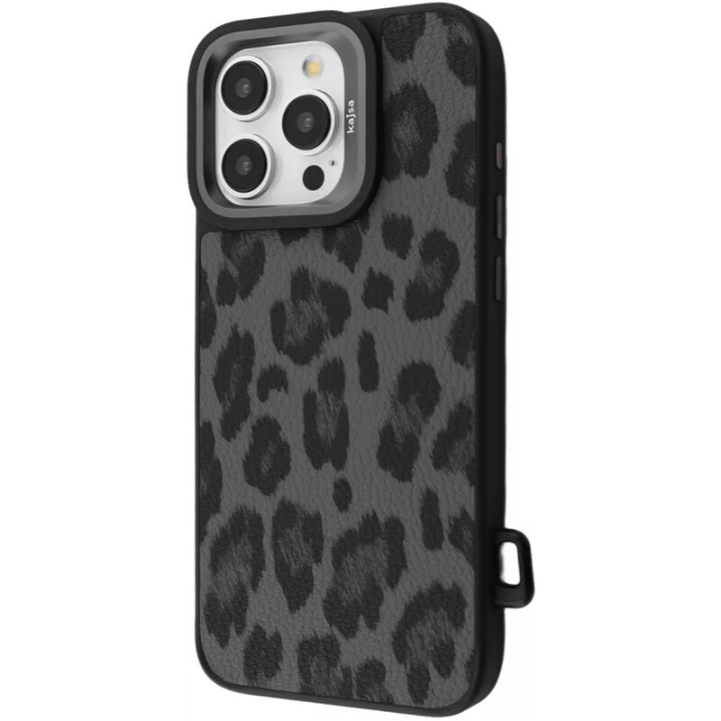 Чохол-накладка Kajsa Leopard Pattern with Magnetic Ring для iPhone 16 Pro Max Black