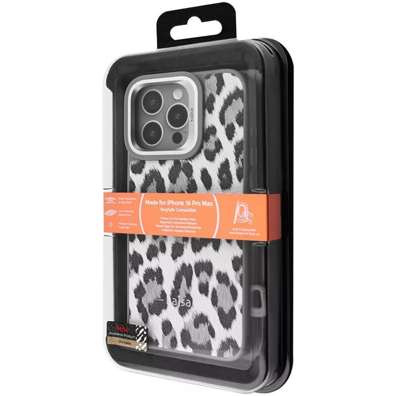 Чохол-накладка Kajsa Leopard Pattern with Magnetic Ring для iPhone 16 Pro Max Black