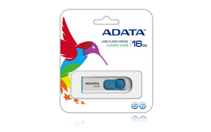 Флеш-накопитель USB 16GB A-Data C008 White/Blue (AC008-16G-RWE)