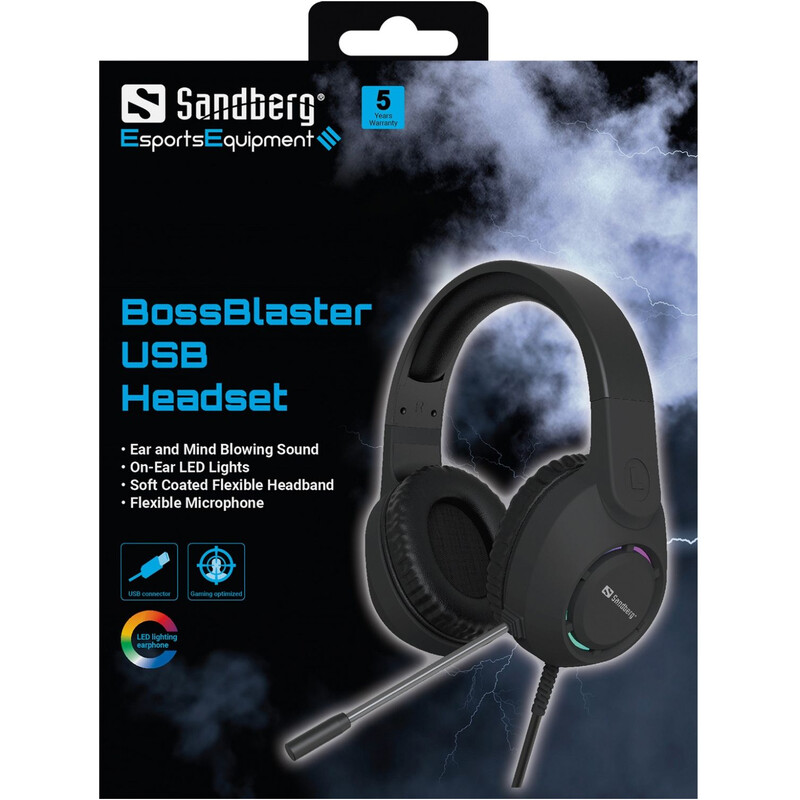 Гарнітура Sandberg BossBlaster Led Black (126-49)