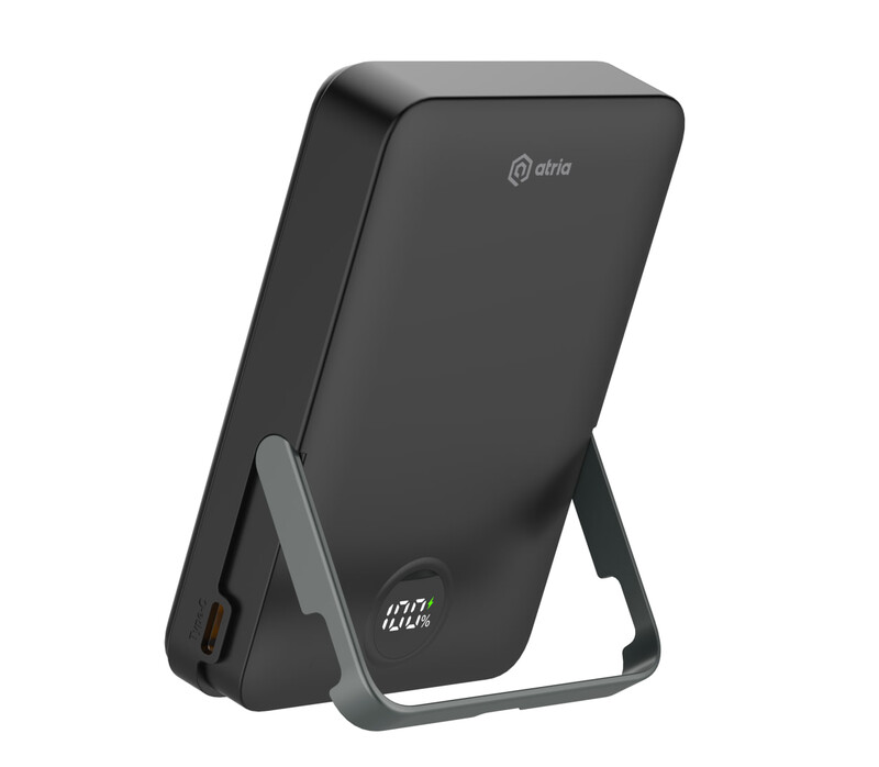 Універсальна мобільна батарея Atria 10000mAh 15W Black (WPD-W57B)