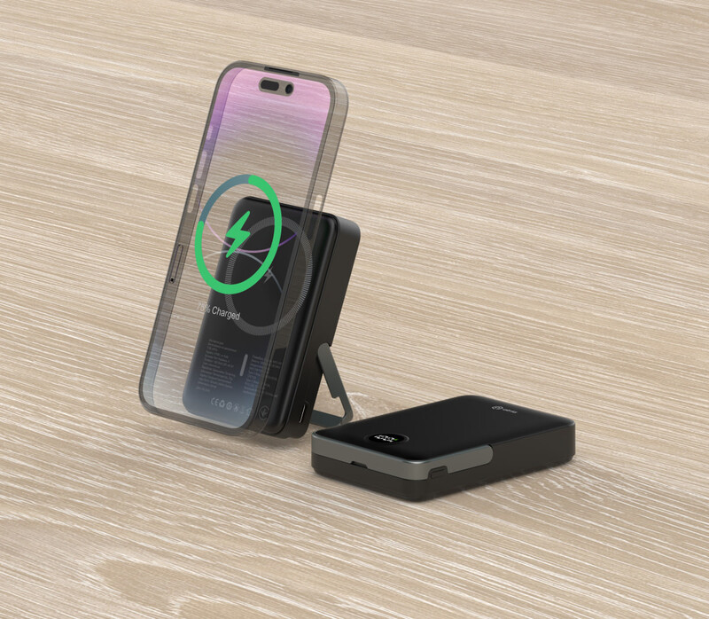 Універсальна мобільна батарея Atria 10000mAh 15W Black (WPD-W57B)