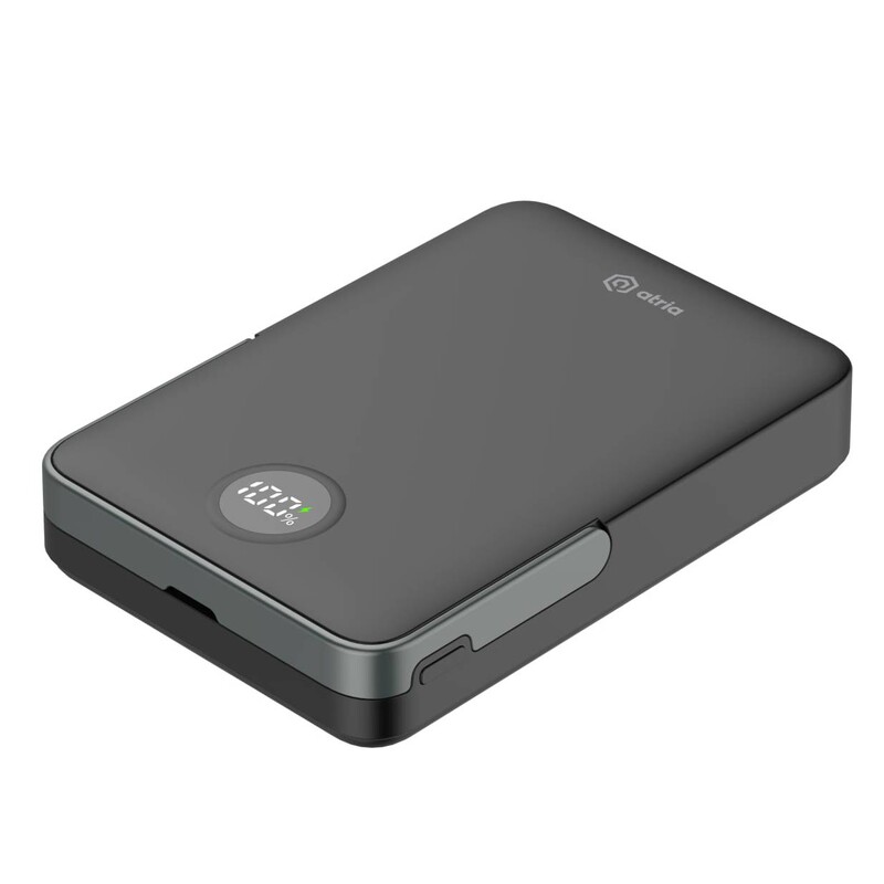 Універсальна мобільна батарея Atria 10000mAh 15W Black (WPD-W57B)