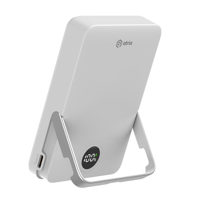 Універсальна мобільна батарея Atria 10000mAh 20W White (WPD-W57)