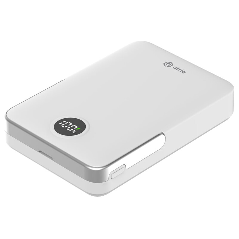 Універсальна мобільна батарея Atria 10000mAh 20W White (WPD-W57)
