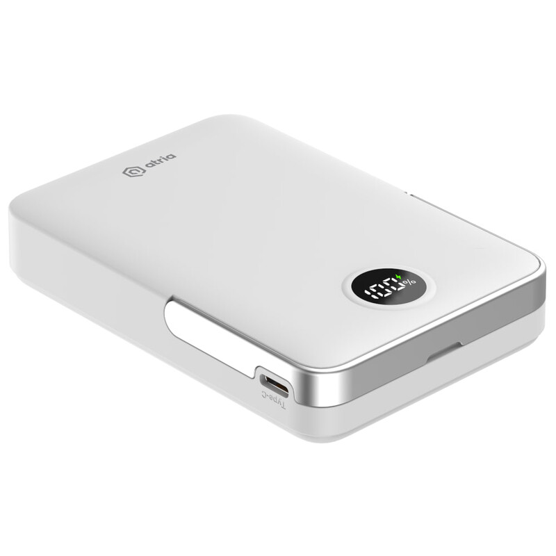 Універсальна мобільна батарея Atria 10000mAh 20W White (WPD-W57)