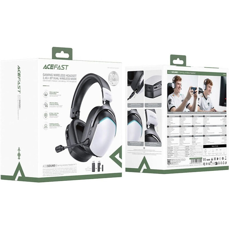 Bluetooth-гарнітура Acefast H11 White (6974316285601)